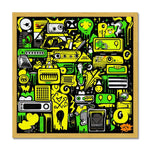 Graffiti Green and Yellow Abstract: A Dive into Vibrant Urban Art Antique Framed Print - D'Sare 