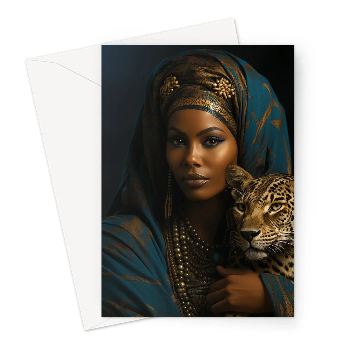 Leopard Luxe Lady Glamorous Empress  Greeting Card - D'Sare