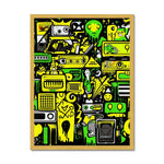 Graffiti Green and Yellow Abstract: A Dive into Vibrant Urban Art Antique Framed Print - D'Sare 