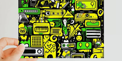 Graffiti Green and Yellow Abstract: A Dive into Vibrant Urban Art Classic Postcard by Prodigi