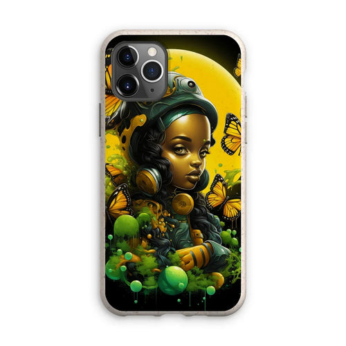 Afrofuturistic Girl with Butterflies Eco Phone Case by Prodigi