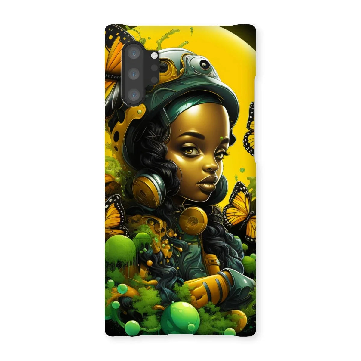 Monarch Butterfly Urban Fantasy Art Print - Afrofuturistic Girl with Butterflies Snap Phone Case - D'Sare