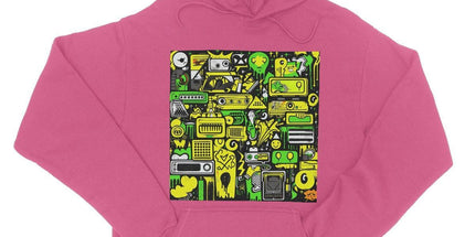 Graffiti Green and Yellow Abstract: A Dive into Vibrant Urban Art College Hoodie by Prodigi