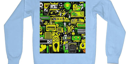 Graffiti Green and Yellow Abstract: A Dive into Vibrant Urban Art Crew Neck Sweatshirt by Prodigi