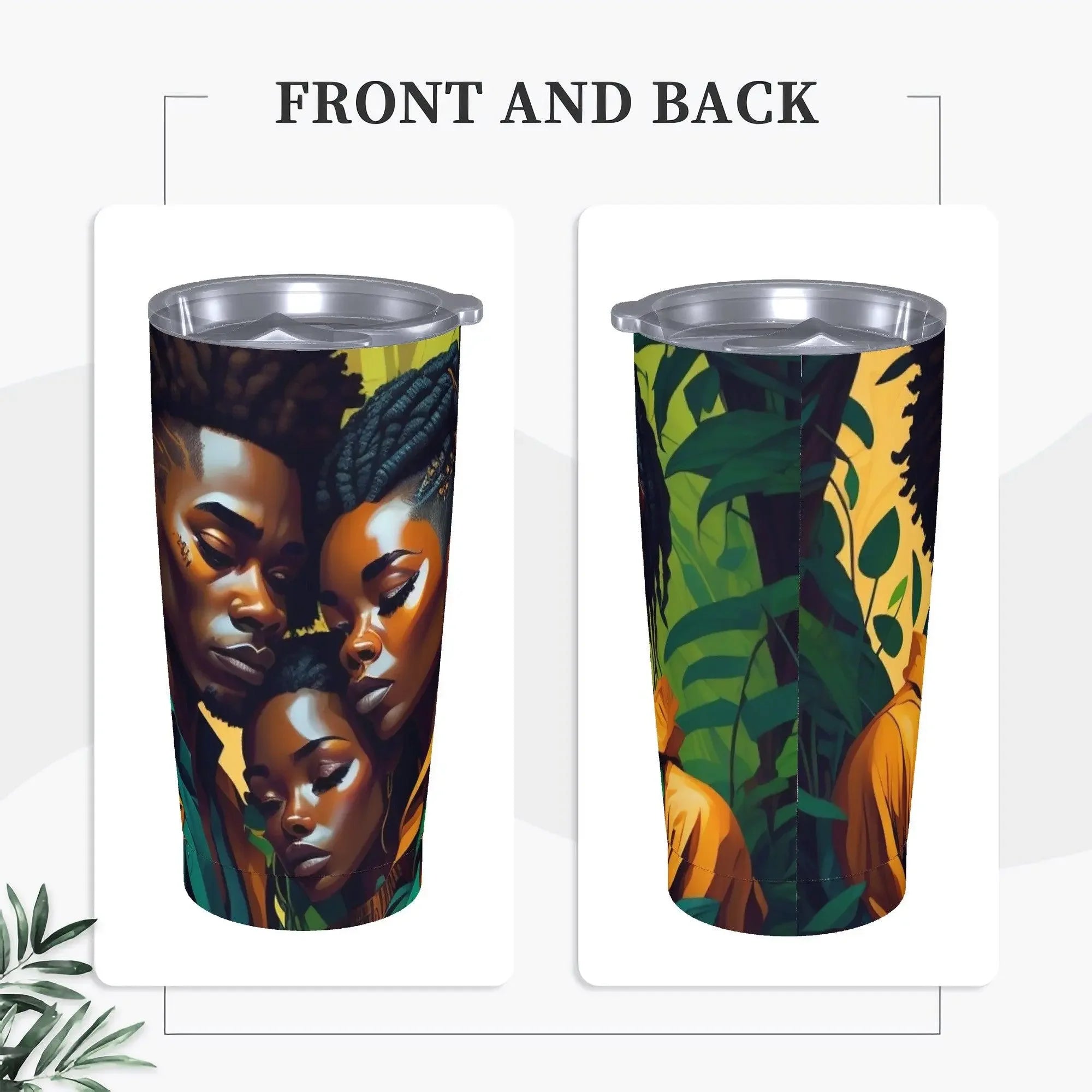 Rasta Trinity Black Love Stainless Steel Straw Lid Cup - D'Sare 