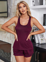 Women's Knitted Comfortable Casual Vest Short Pajamas Two-Piece Set