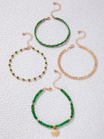 Rice Beads Beaded Rope Shell Four-layer Anklet - D'Sare 