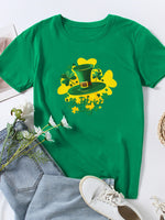 St. Patrick's Day Graphic Print Crew Neck Women's T-shirt - D'Sare 