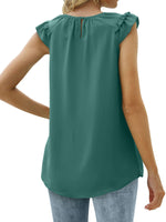 Women's Pleated Sleeveless Tank Top Chiffon Shirt