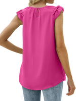 Women's Pleated Sleeveless Tank Top Chiffon Shirt