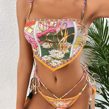 Women's Floral Print Bikini Two-Piece Set