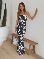 Women's Sexy Back Hollow Irregular Geometric Print Dress - D'Sare