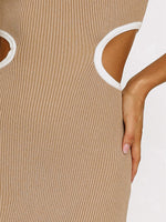Women's Round Neck Colorblock Temperament Shower Waist Slim Dress