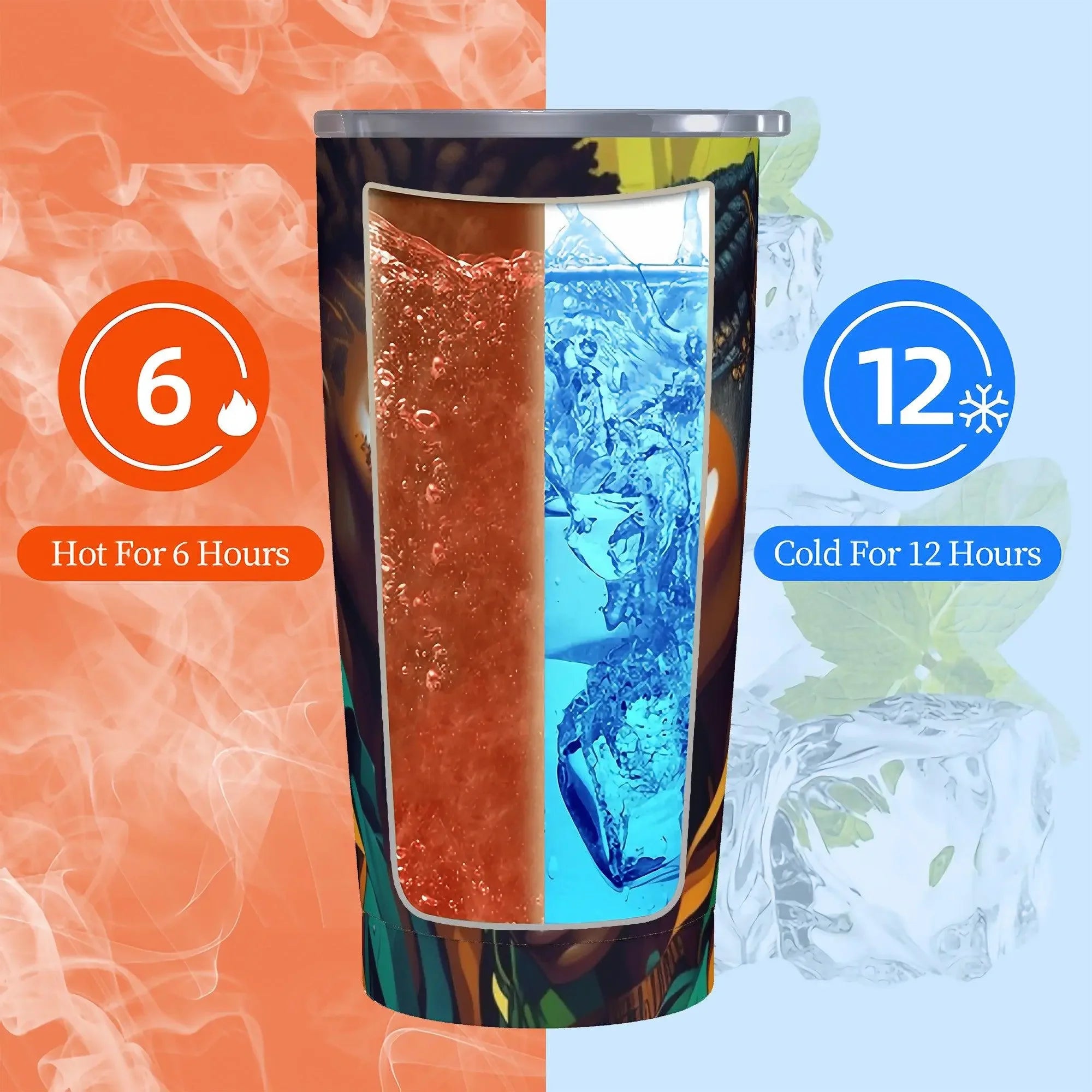 Rasta Trinity Black Love Stainless Steel Straw Lid Cup - D'Sare 